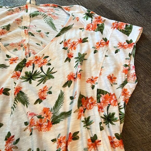 EST. 1946 Floral Tie-Front Top 22/24W Tropical Print Cotton Modal Blend - Picture 5 of 7